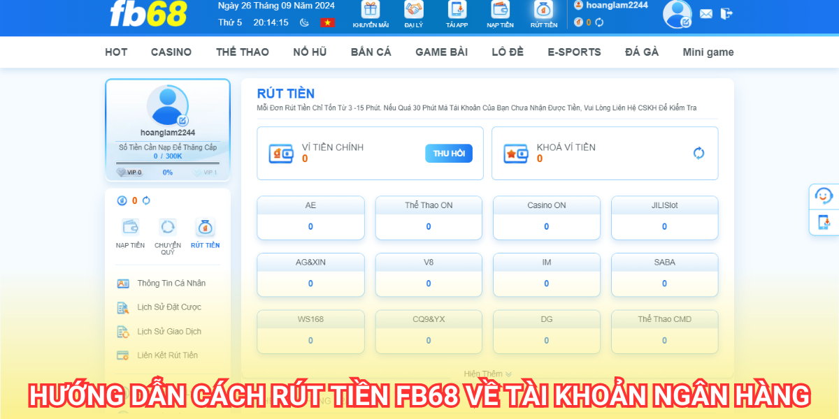 FB68 | Trang Chủ Nhà Cái FB68 Chính Thức | Đăng Ký +68K 34 Người chơi chỉ có duy nhất 1 cách rút tiền fb68 về tài khoản ngân hàng