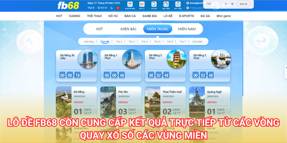 FB68 | Trang Chủ Nhà Cái FB68 Chính Thức | Đăng Ký +68K 31 Người chơi có thể vừa chơi lô đề fb68, vừa theo dõi trực tiếp kết quả xổ số một cách trực quan và dễ dàng