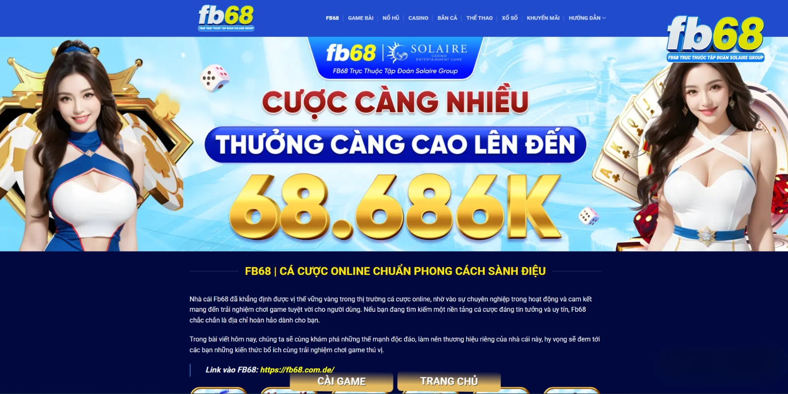 Giới thiệu tổng quan về nhà cái FB68 Giới thiệu tổng quan về nhà cái FB68