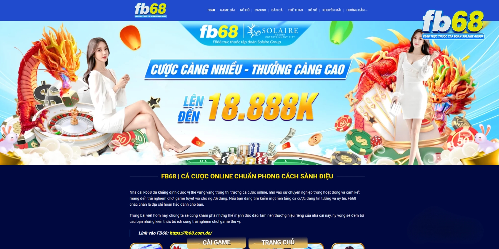FB68 | Trang Chủ Nhà Cái FB68 Chính Thức | Đăng Ký +68K 26 Ưu điểm nổi bật của nhà cái FB68
